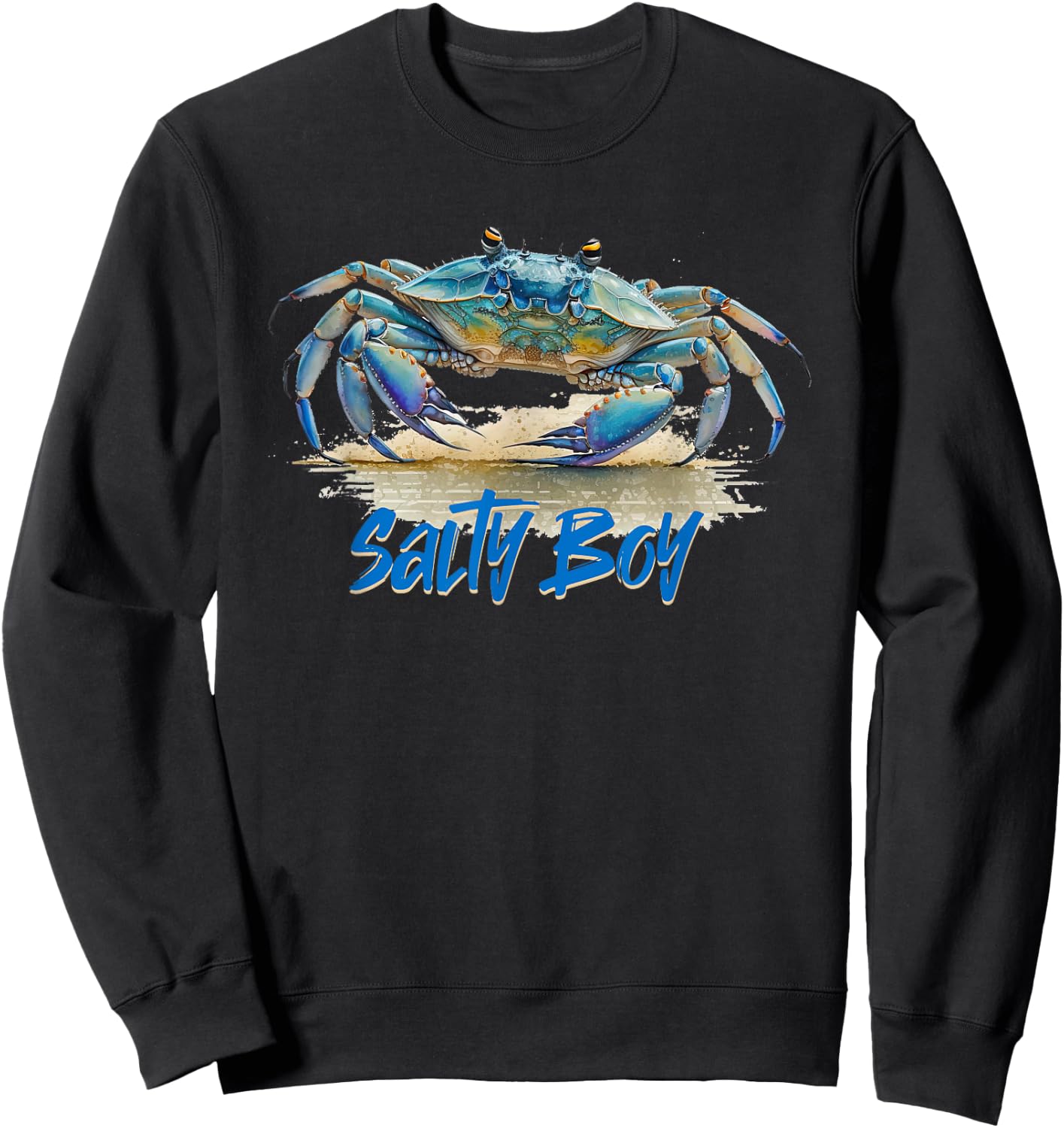 Salty Boy Salty Attitude Funny Fishing Crab Fishing Salty Sweatshirt - Sweatshirt | Black