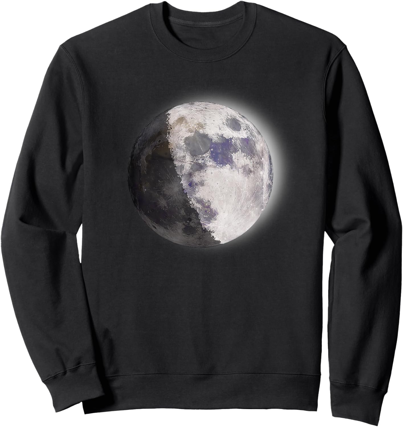 Waxing Gibbous Moon Phase, Full Moon, For Selenophiles Sweatshirt - Sweatshirt | Black