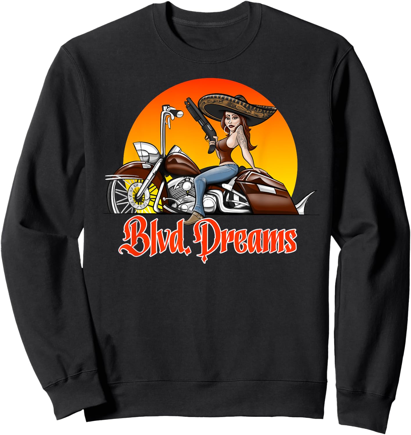Lowrider Motorcycle Blvd. Dreams Sweatshirt - Sweatshirt | Black