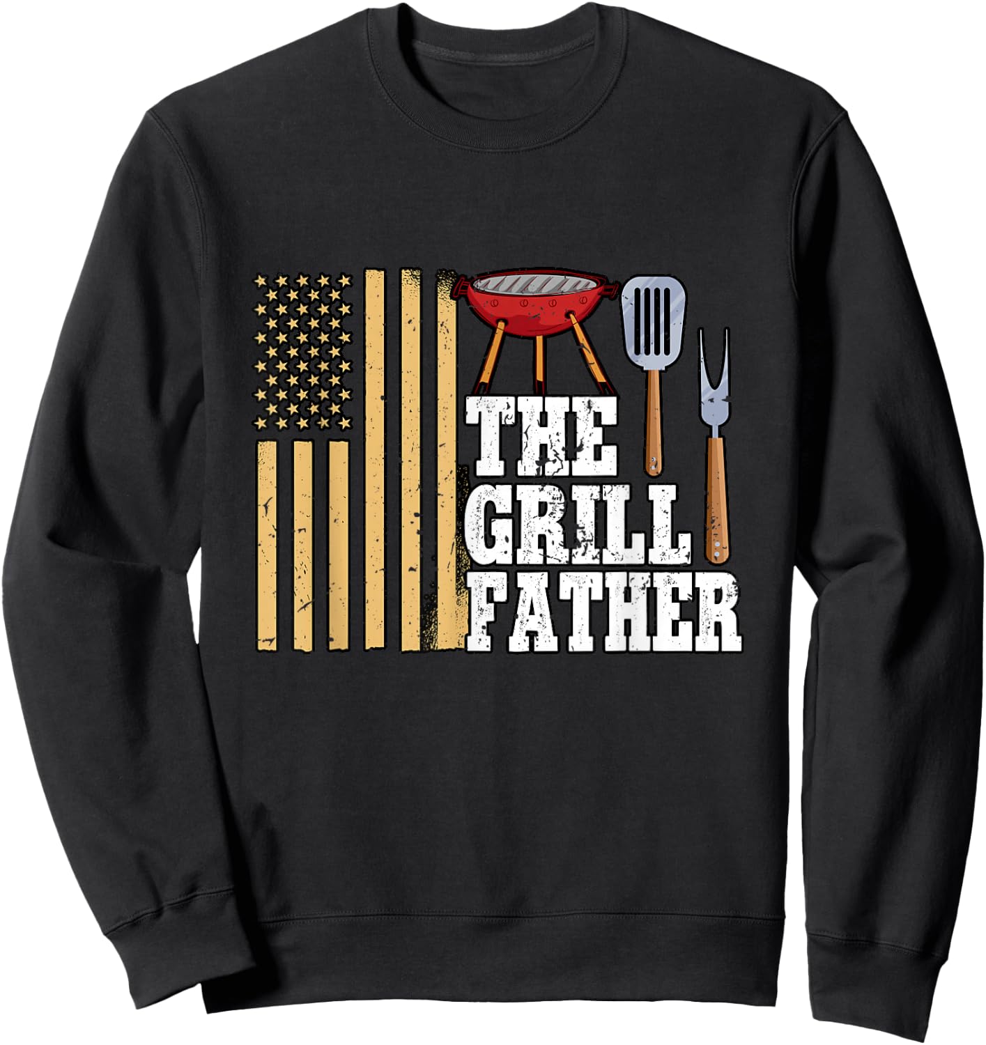 Barbecue Grill The Grillfather Sweatshirt - Sweatshirt | Black