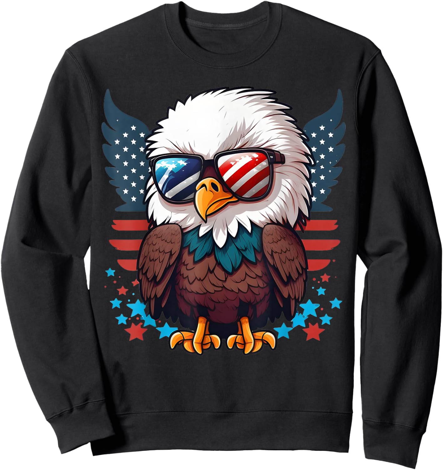 America Toddler Eagle Funny Patriotic Kids Eagle Sweatshirt - Sweatshirt | Black
