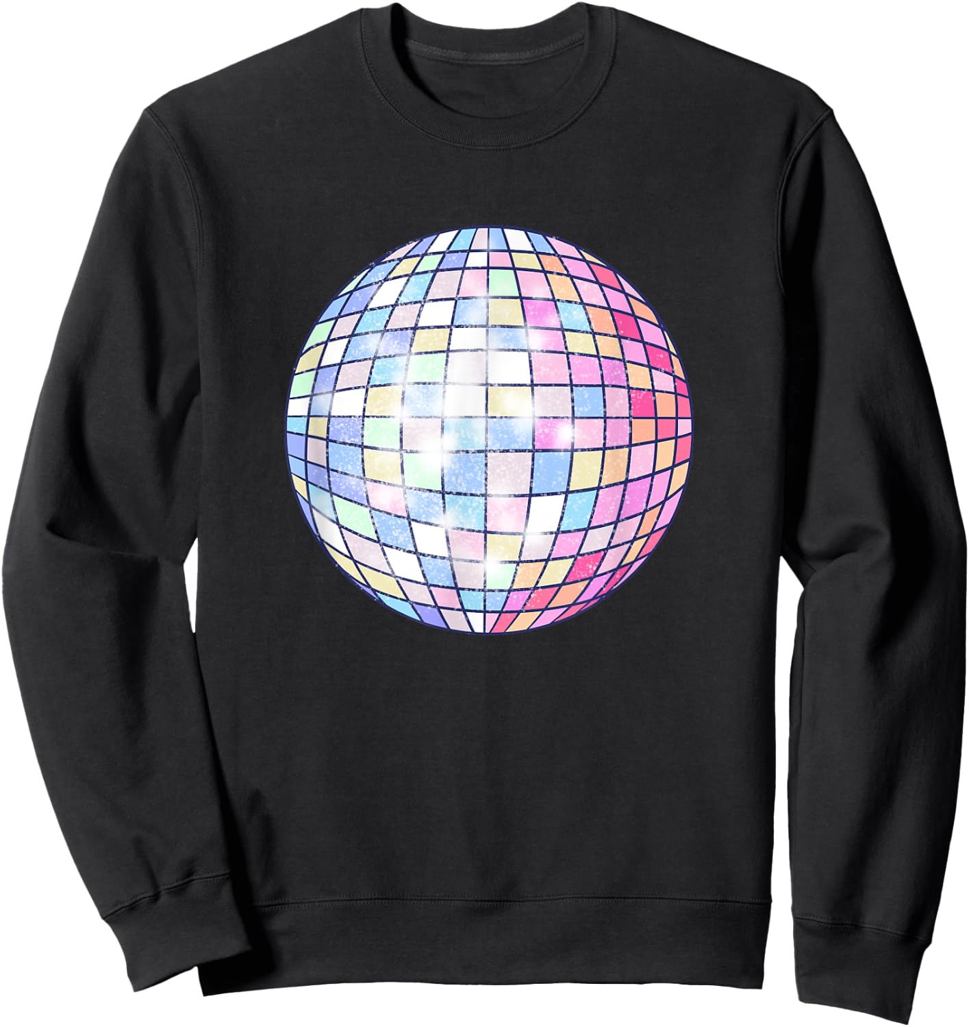 Colorful Disco Mirror Ball 1970s Retro 70s Dance Party Sweatshirt - Sweatshirt | Black