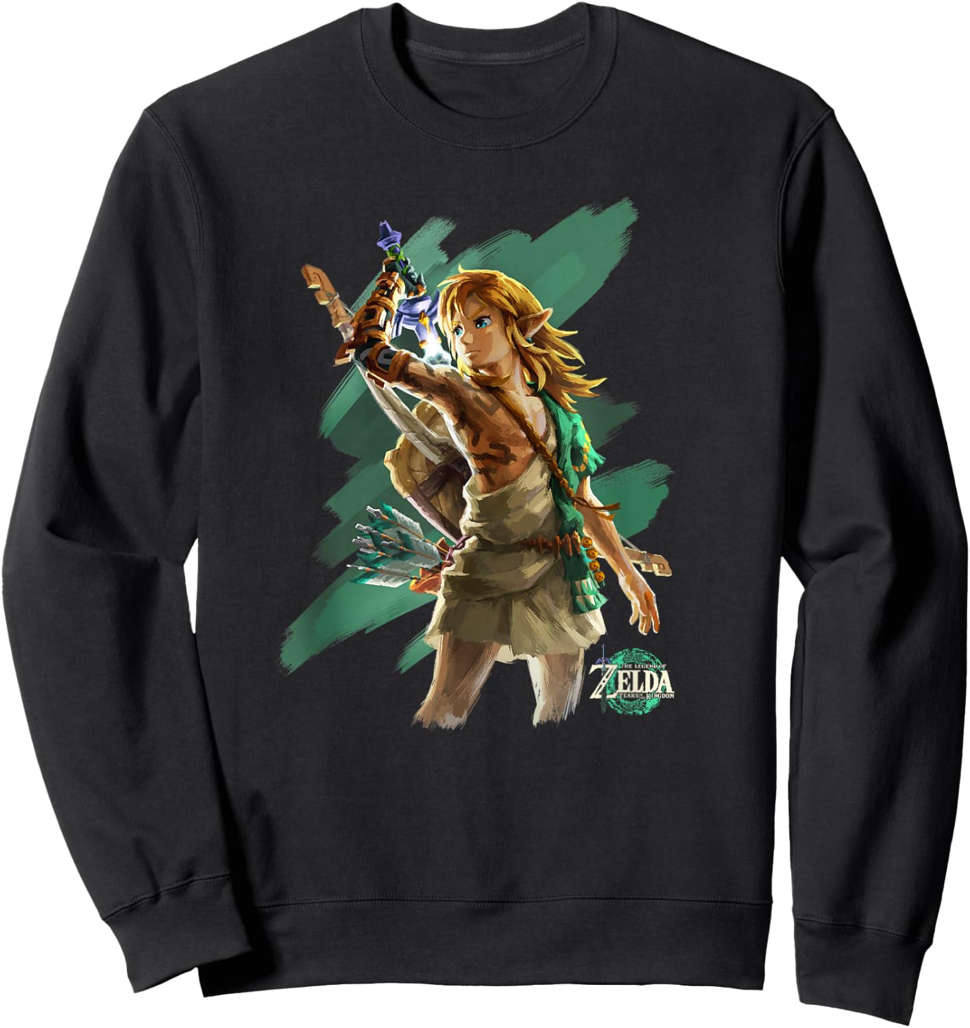 The Legend of Zelda Tears of The Kingdom Link Hero Poster Sweatshirt - Sweatshirt | Black