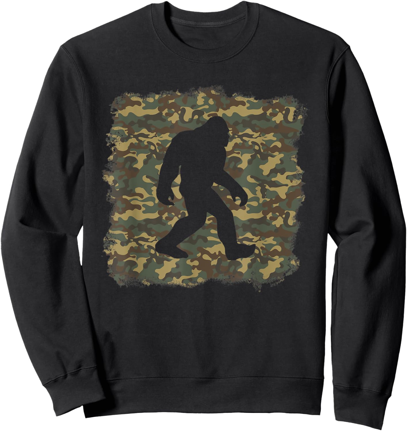 Camouflage Bigfoot Sasquatch Camo Army Pattern Big Foot Sweatshirt - Sweatshirt | Black