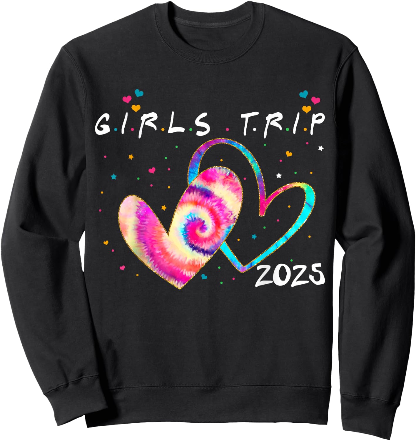 Girls Trip 2025 Summer Beach Vacation Besties Sweatshirt - Sweatshirt | Black