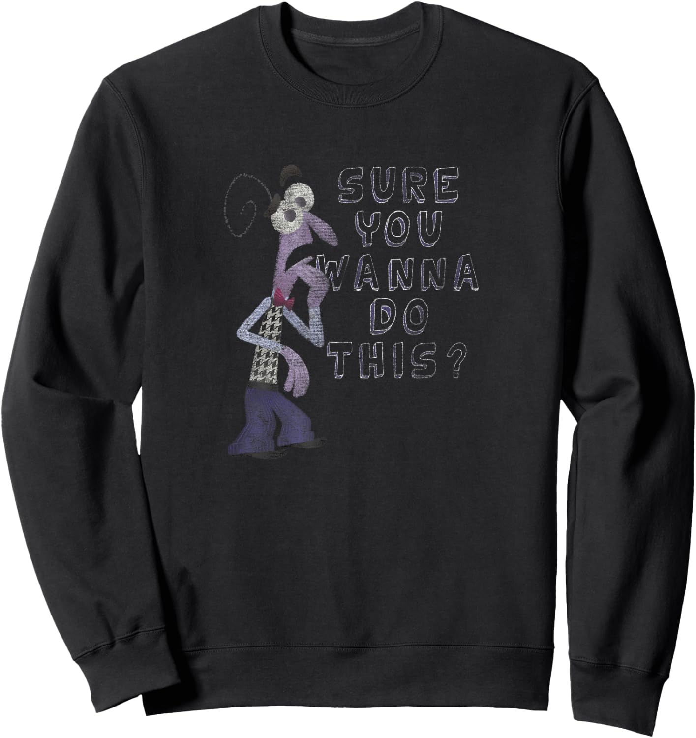 Disney Pixar Inside Out Sure You Wanna Do This Fear Logo Sweatshirt - Sweatshirt | Black