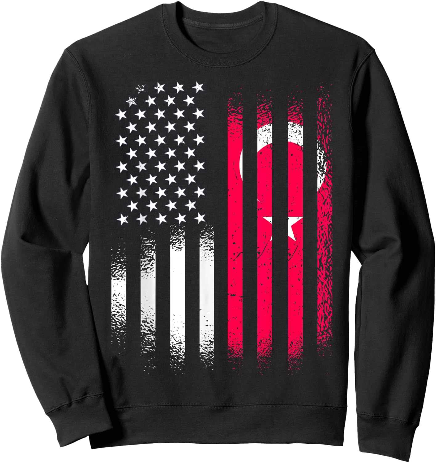 Turkiye American Patriot Grown Country USA Flags Stripes Girls Kids Men Sweatshirt - Sweatshirt | Black