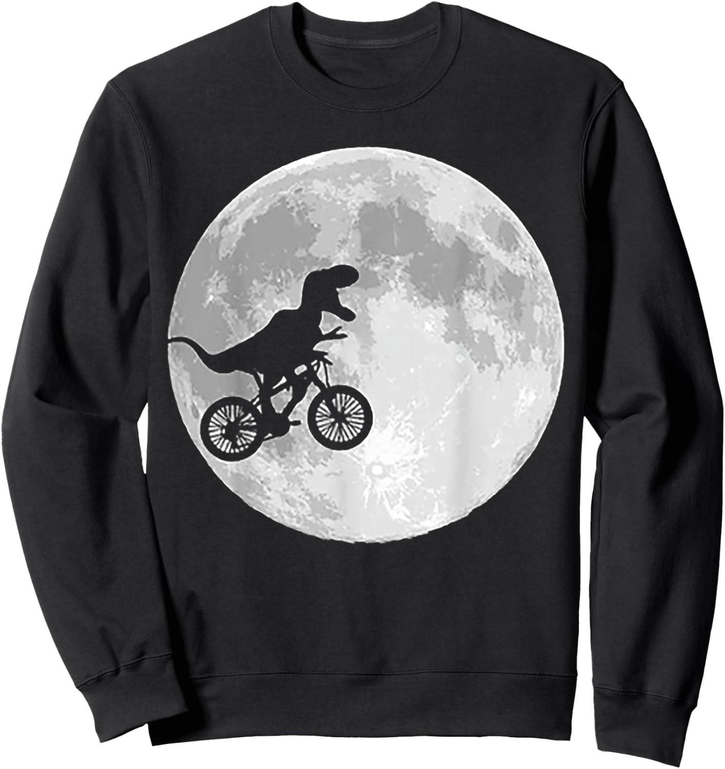 Dinosaur Bike and Moon Sweatshirt - Sweatshirt | Black