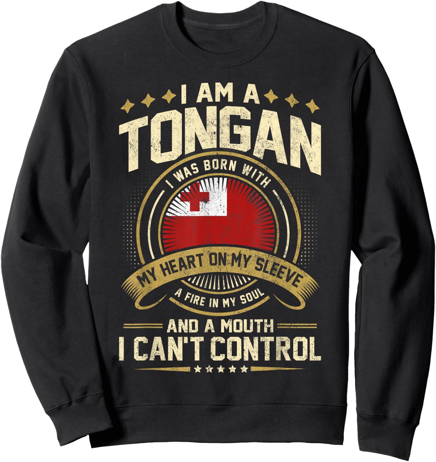 Tonga Funny Quote Tongan Vintage Sweatshirt - Sweatshirt | Black