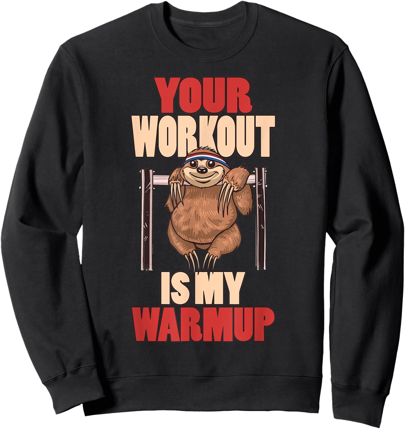 Sporty sloth calisthenic gymnastics Amateur Sweatshirt - Sweatshirt | Black