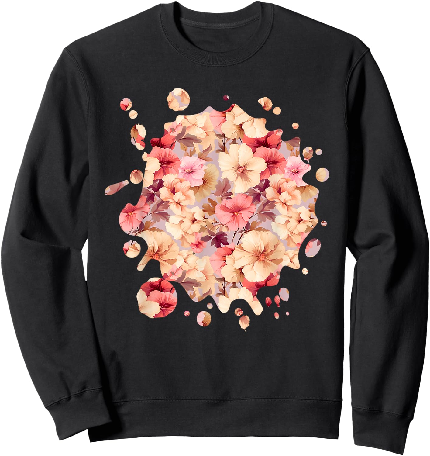 Cute Hollyhock Inspired Flower Plant Lover Gardener women Sweatshirt - Sweatshirt | Black