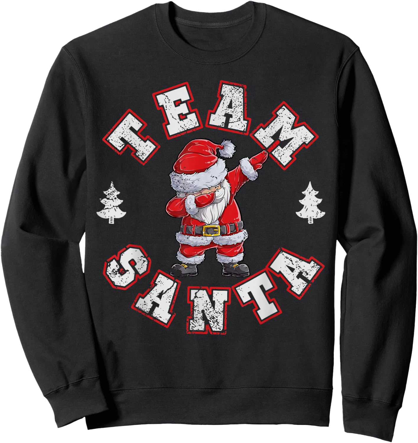 Team Santa Christmas Family Matching Pajamas Boys Xmas Dab Sweatshirt - Sweatshirt | Black