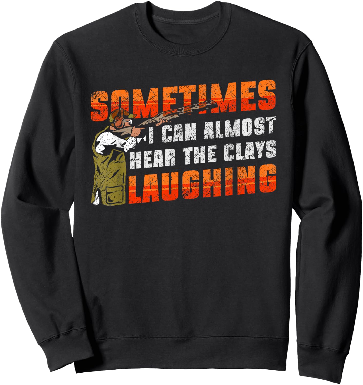 Clay Skeet Shooting Trap Shooting Clay Pigeon Funny Sweatshirt - Sweatshirt | Black