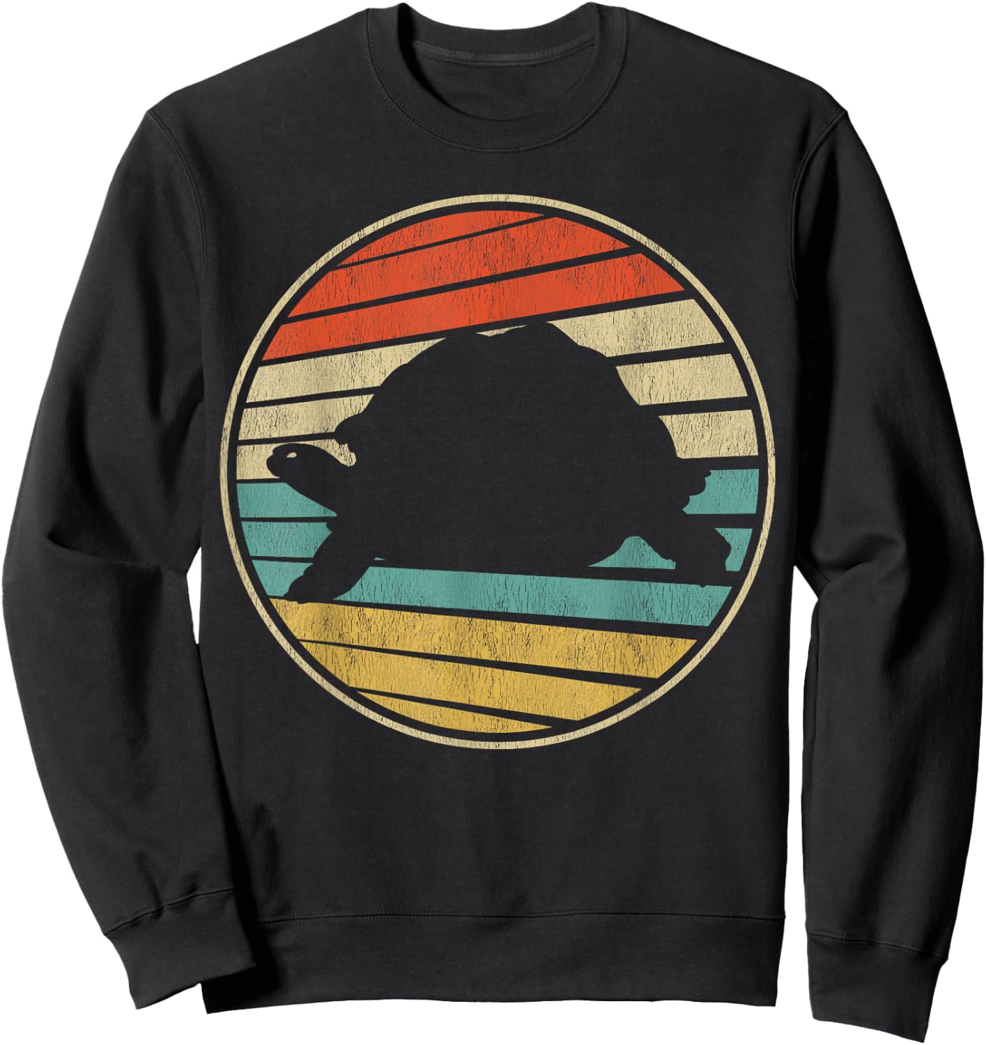 Cute Turtle Gift Retro Vintage 70s 80s Tortoise Lover Fun Sweatshirt - Sweatshirt | Black