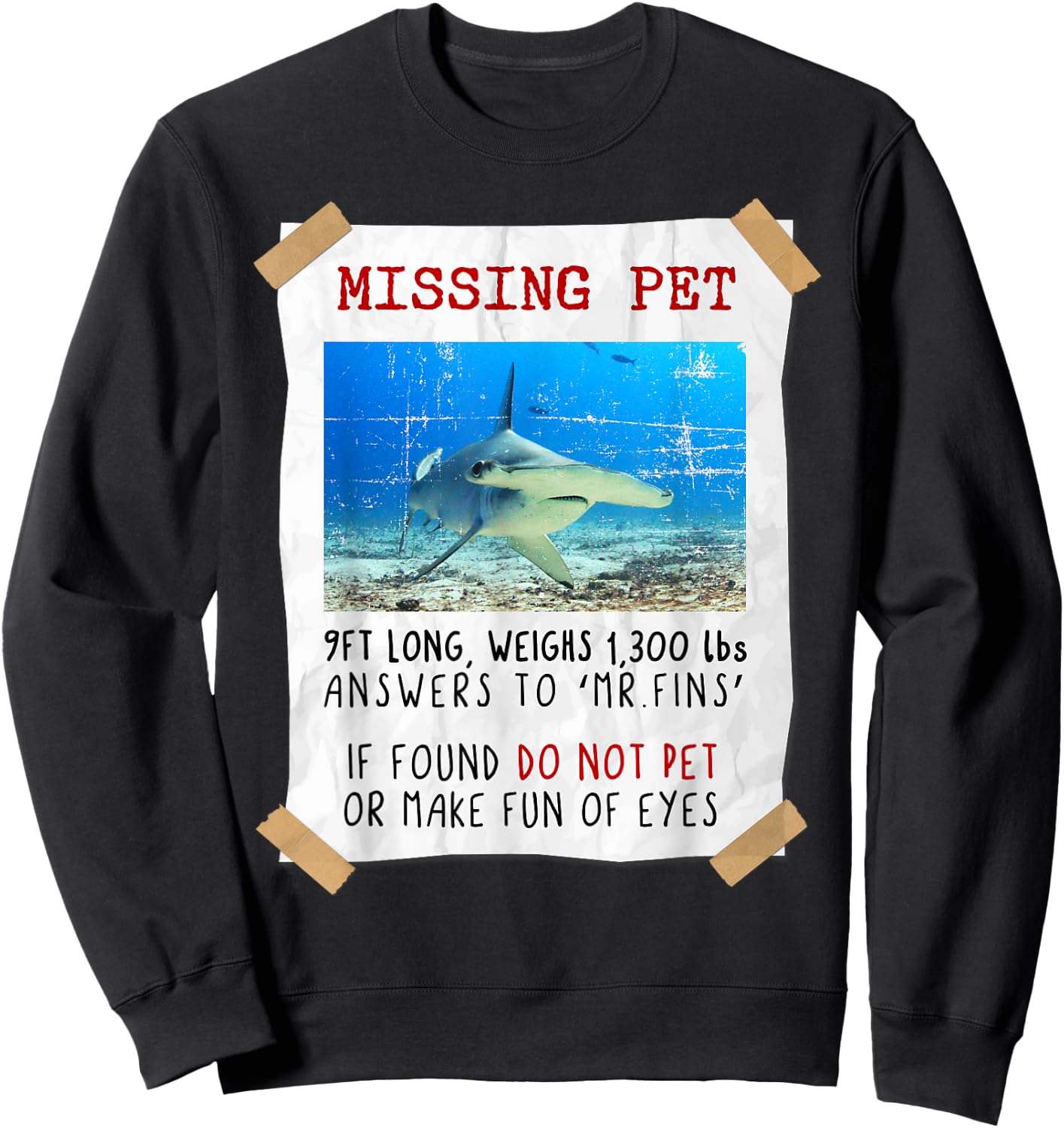 Funny Shark Lover, Hammerhead Shark, Sea Animals, Shark Sweatshirt - Sweatshirt | Black