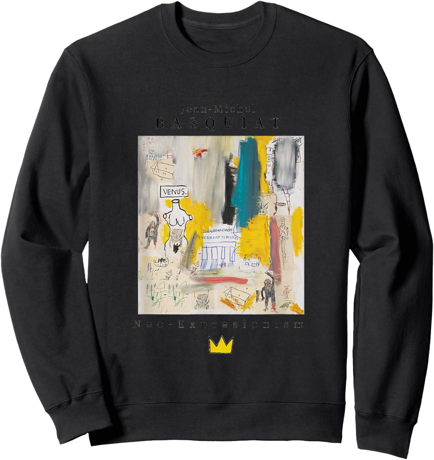 Urban, Streetwear, Graphics, Basquiat, Art, Abstract Sweatshirt - Sweatshirt | Black