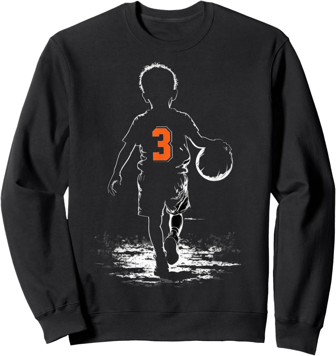 Fun 3rd Birthday Basketball Themed Party Boys Kid 3 Year Old Sweatshirt - Sweatshirt | Black