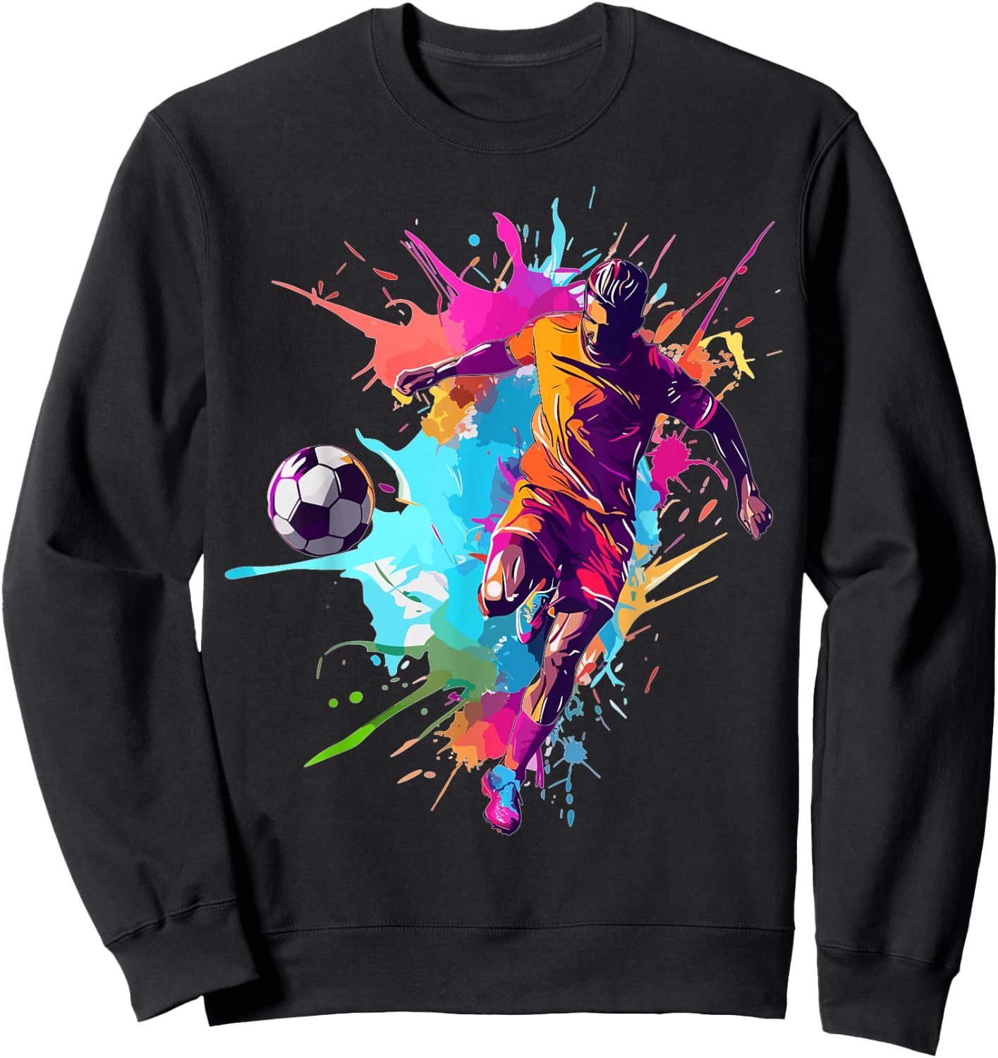Soccer Player Paint Splash Sweatshirt - Sweatshirt | Black