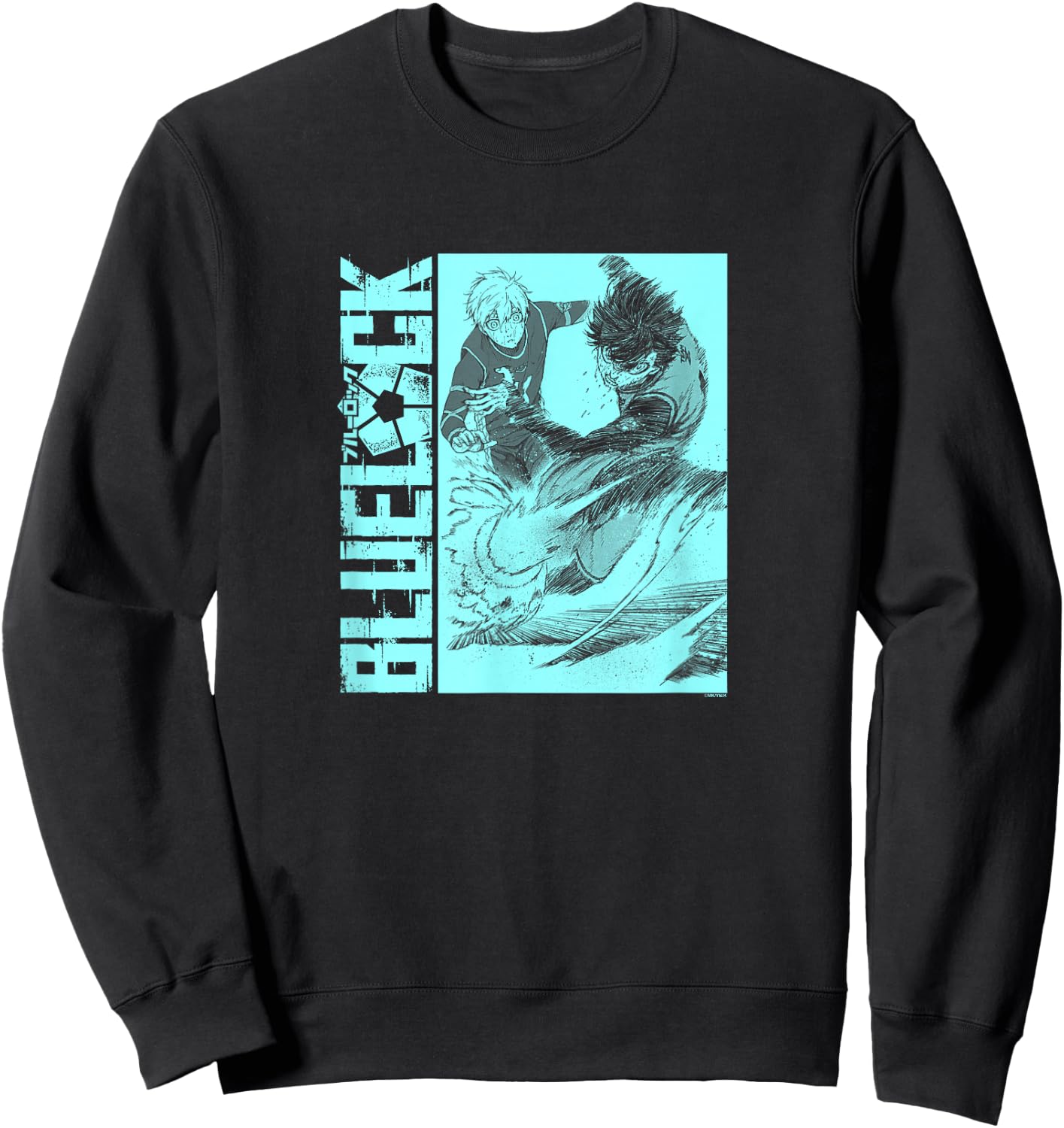 Blue Lock Yoichi Isagi and Seishiro Nagi Scoring A Goal Logo Sweatshirt - Sweatshirt | Black