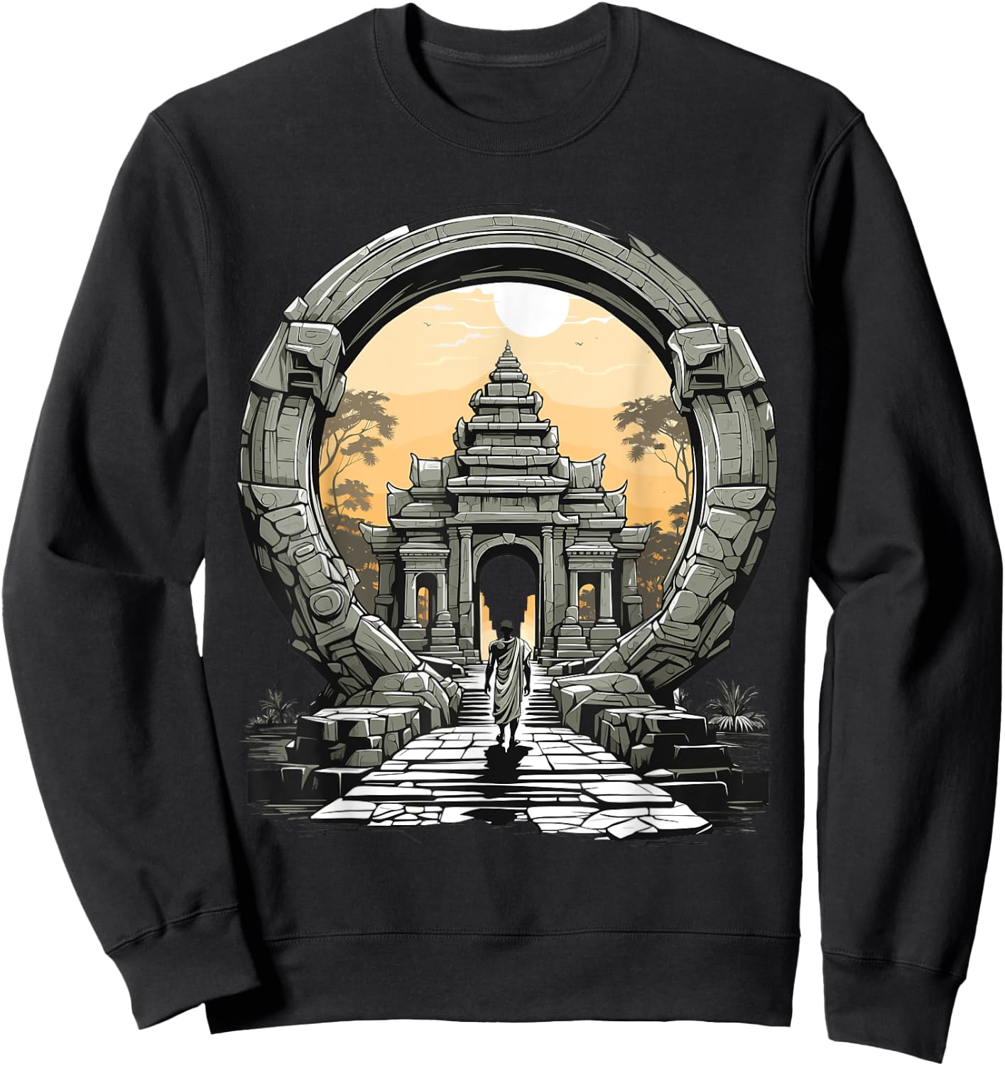 Other wordly Ancient Mysteries Angkor Wat Stargate Portal Sweatshirt - Sweatshirt | Black