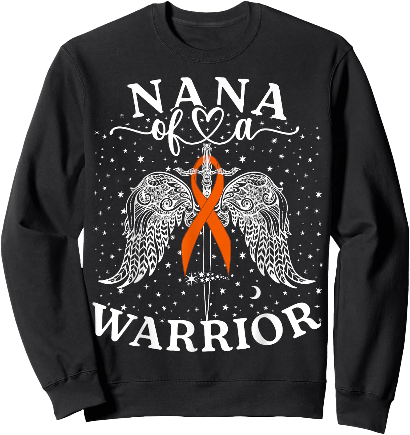 Nana Of A Warrior Leukemia Cancer Awareness Support Squad Sweatshirt - Sweatshirt | Black
