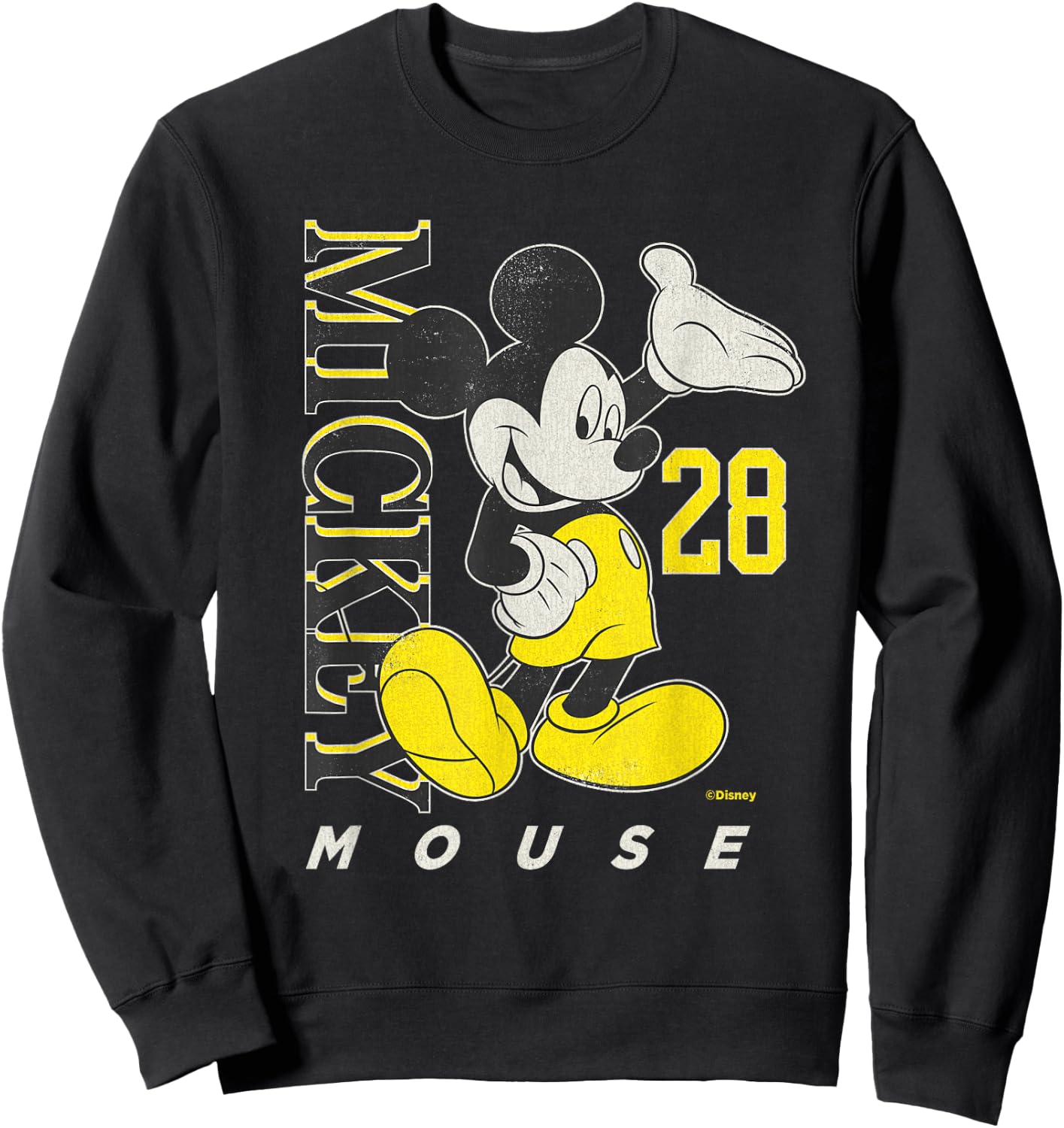 Disney Mickey Mouse Vintage Classics 28 Black & Yellow Sweatshirt - Sweatshirt | Black