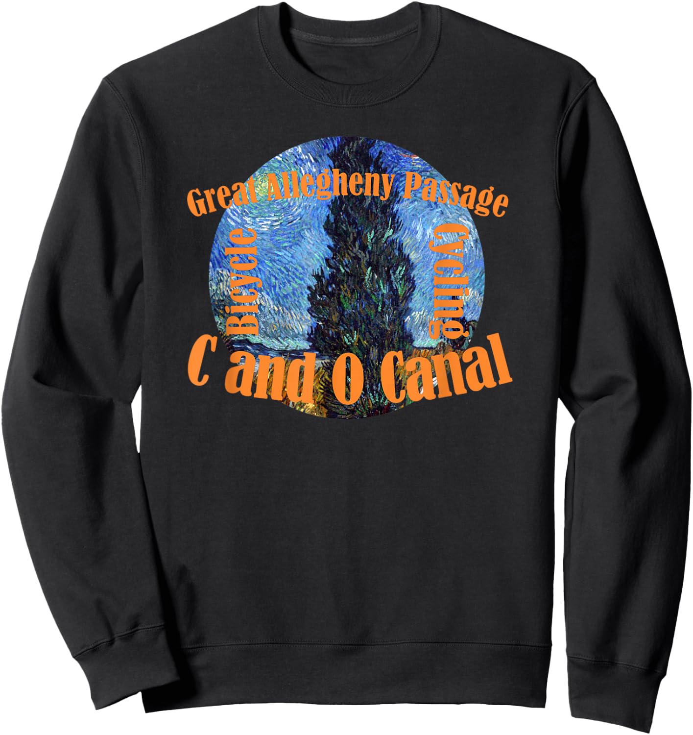 C & O Canal Chesapeake and Ohio Allegheny Rails Towpath Bike Sweatshirt - Sweatshirt | Black