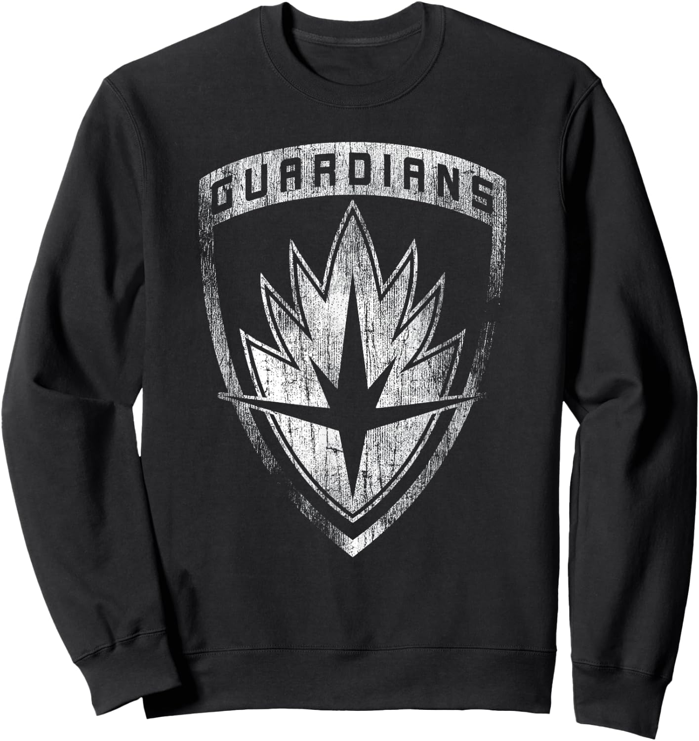 Marvel Guardians of The Galaxy Classic Badge Distressed Logo Sweatshirt - Sweatshirt | Black