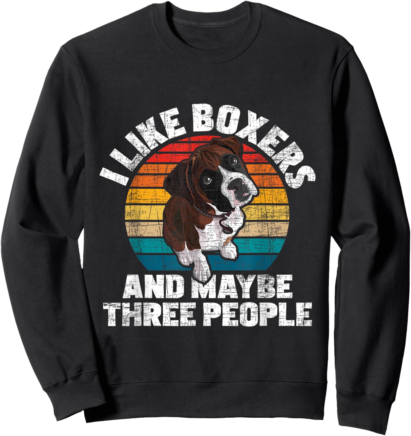 I Like Boxers And Maybe 3 People - Boxer Dog Puppy Trainer Women Girls Kids Sweatshirt - Sweatshirt | Black