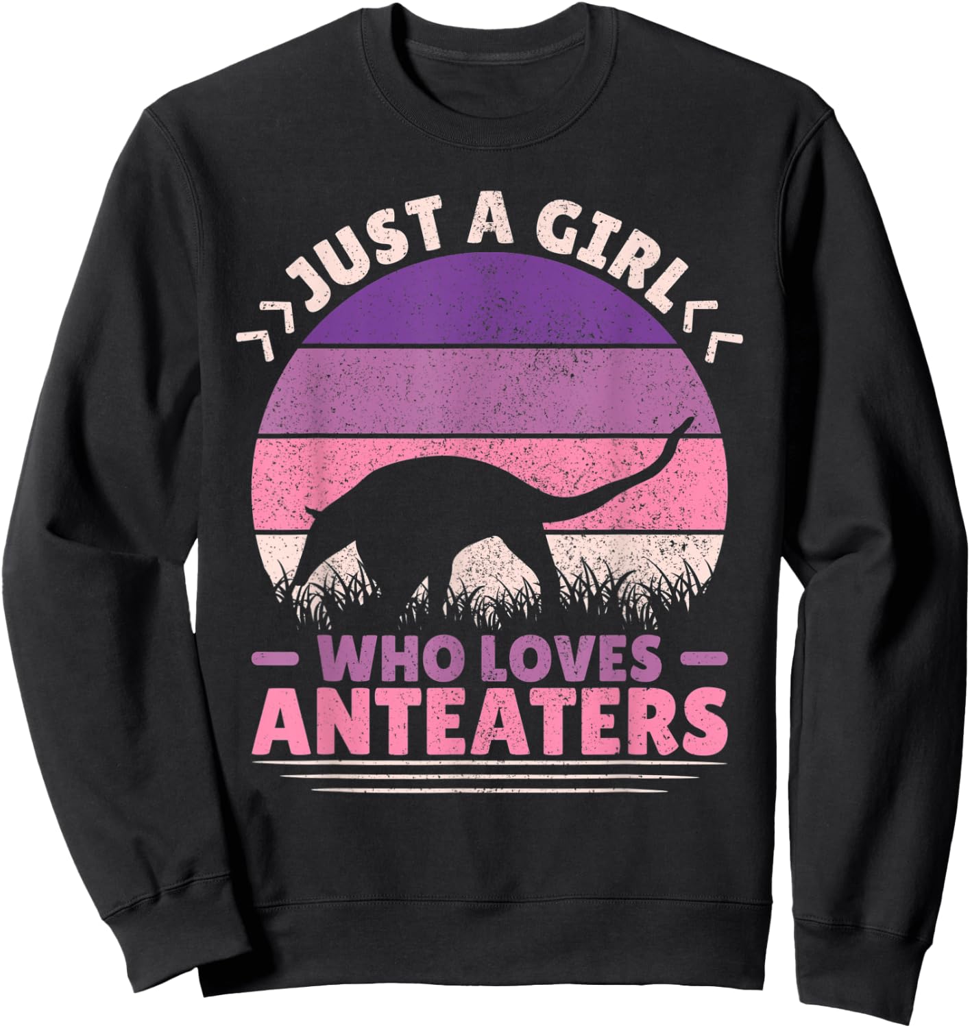 Just A Girl Who Loves Anteaters Animal Lover Girls Anteater Sweatshirt - Sweatshirt | Black