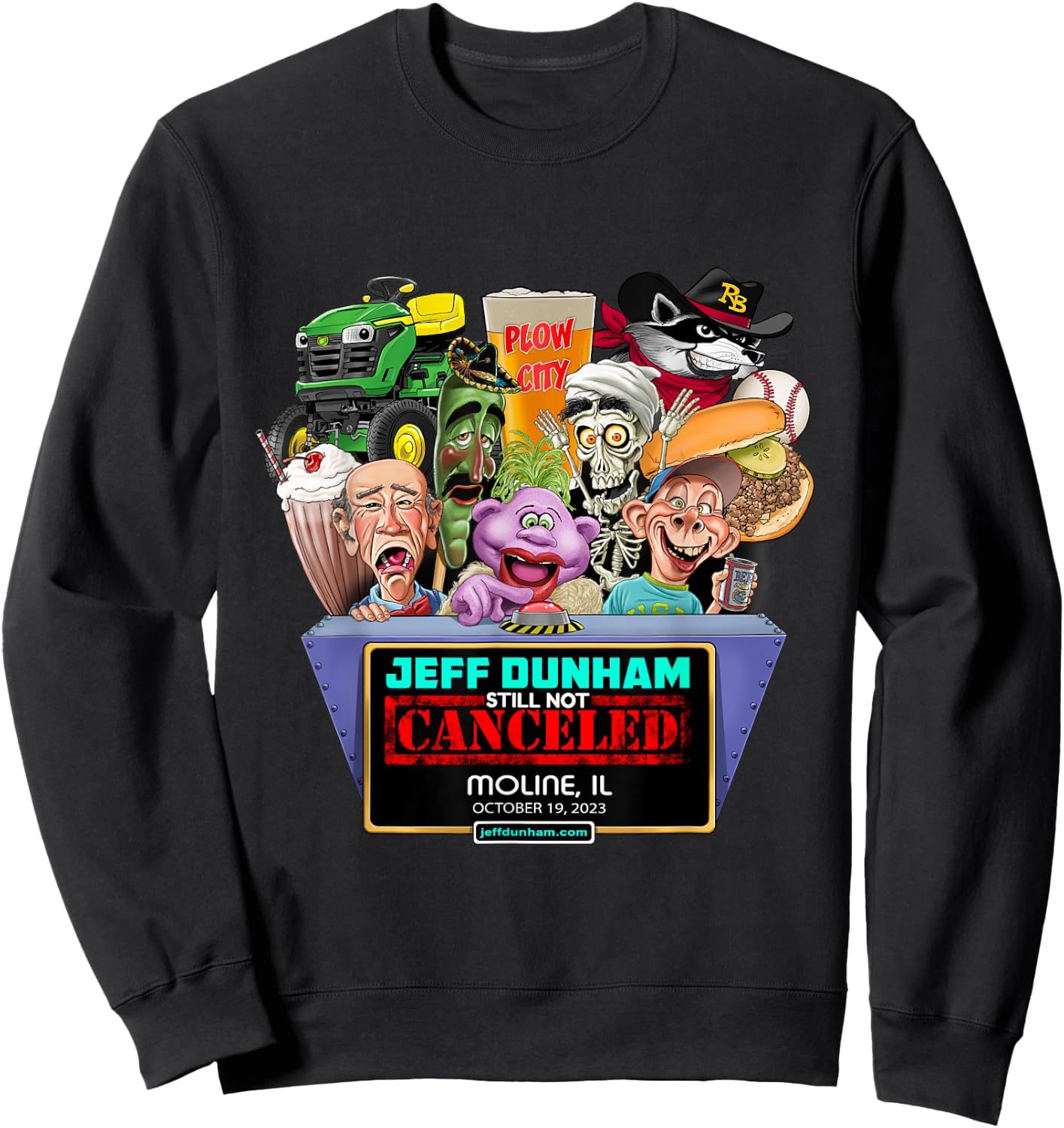 Jeff Dunham Moline, IL (2023) Sweatshirt - Sweatshirt | Black