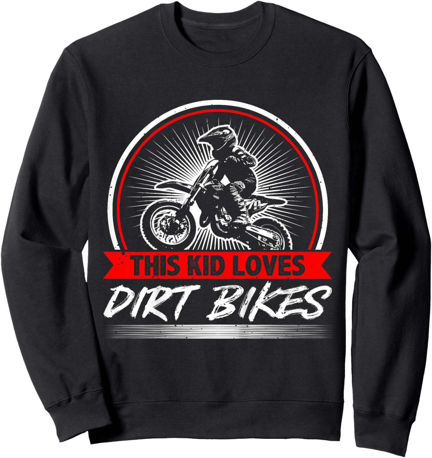 Kids This Kid Loves Dirt Bikes Motocross Dirt Bike Sweatshirt - Sweatshirt | Black