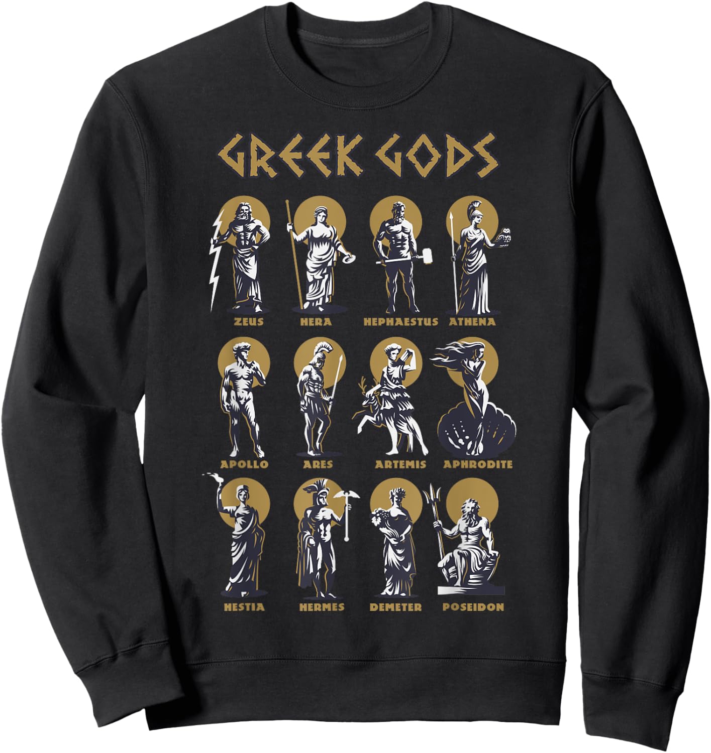 Greek Gods Greek Mythology Ancient Greece Olympic Mount Sweatshirt - Sweatshirt | Black