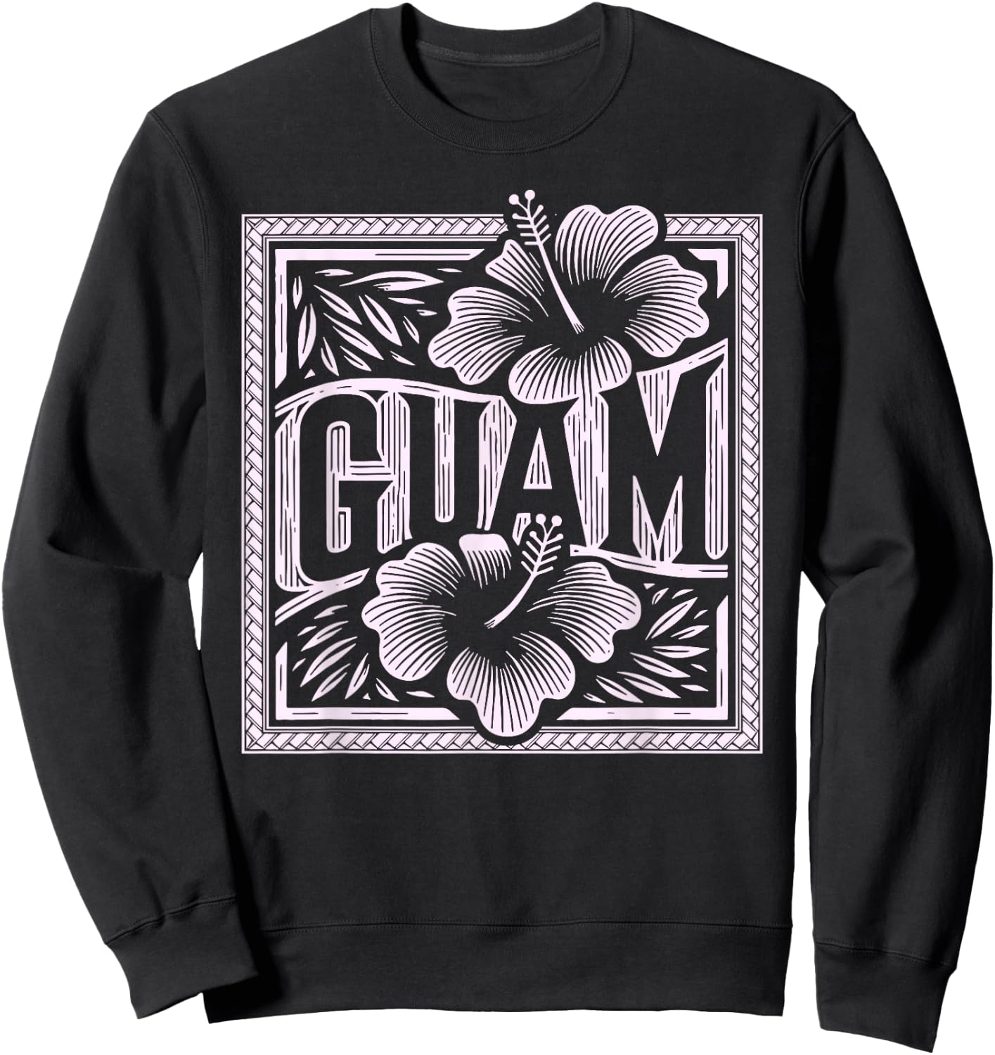 Vintage Tribal 671 Guahan Guam Sweatshirt - Sweatshirt | Black