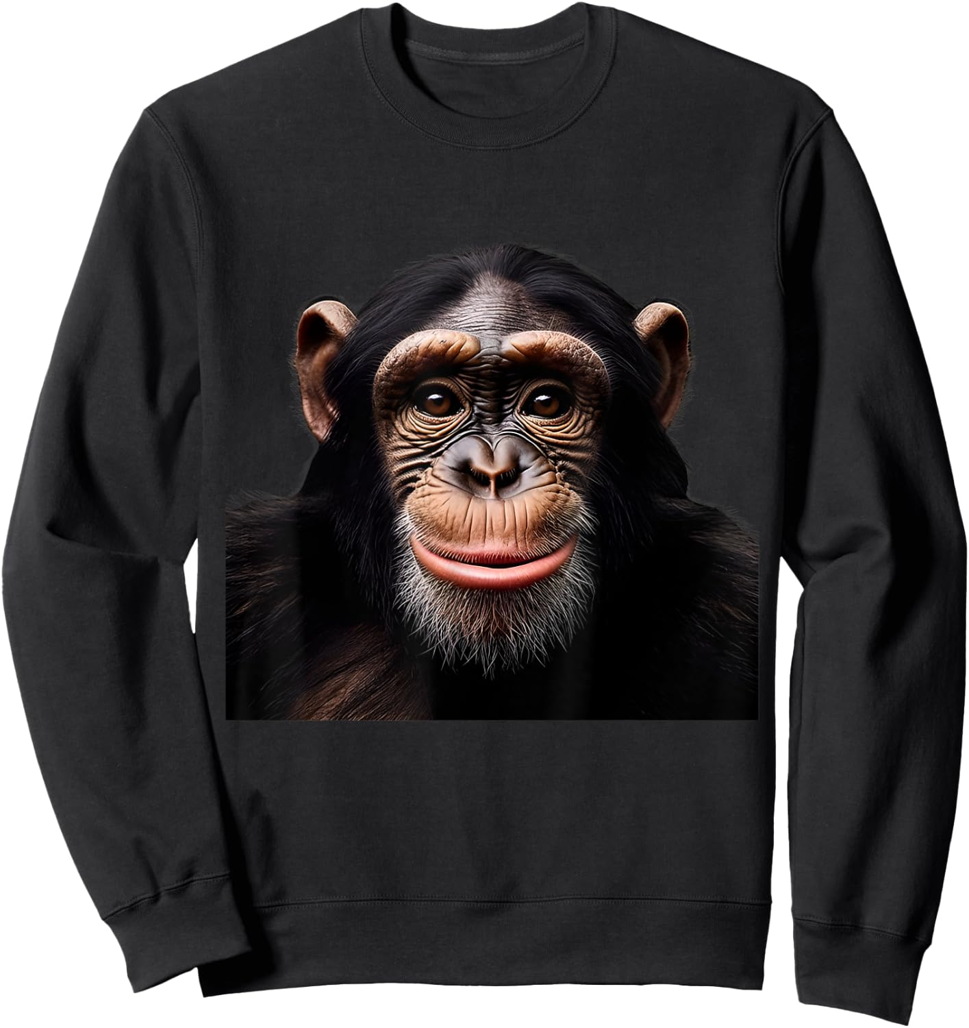 Funny Monkey Face Chimpanzee Sweatshirt - Sweatshirt | Black