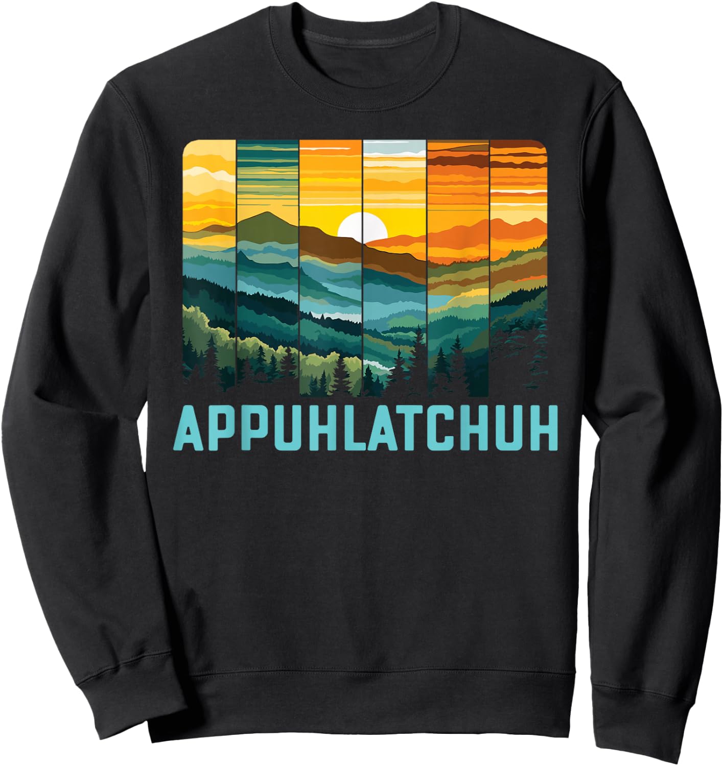 App Uh Latch Uh Appalachian Mountains Art Sweatshirt - Sweatshirt | Black