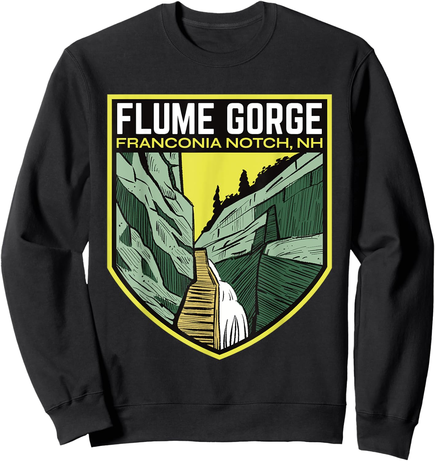 Flume Gorge New Hampshire Sweatshirt - Sweatshirt | Black