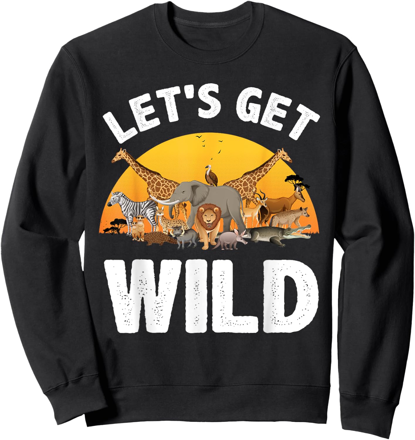 Funny Safari Design Women Kids Safari Animal Lovers Sweatshirt - Sweatshirt | Black