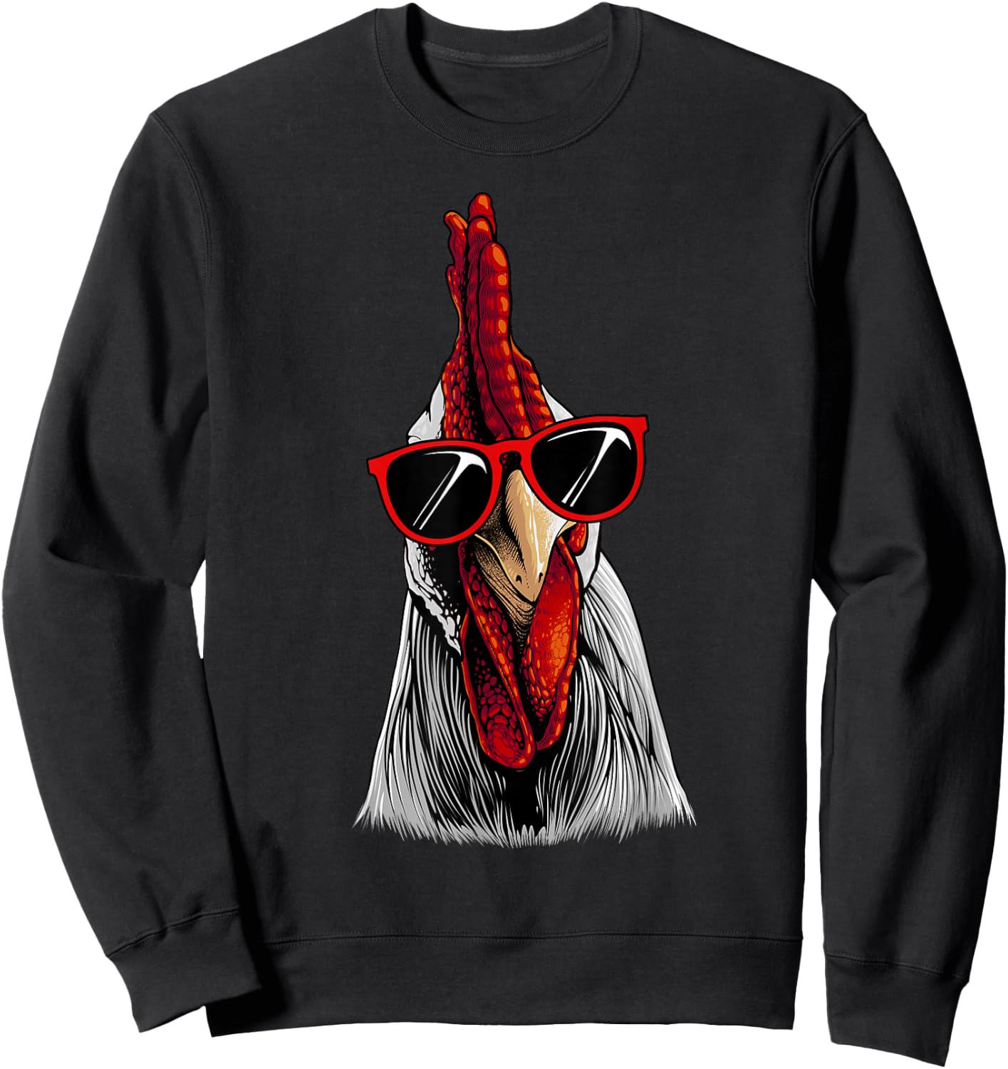 Funny Chicken Design Women Rooster Chicken Lovers Sweatshirt - Sweatshirt | Black