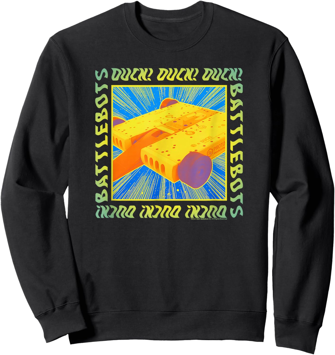 BattleBots Duck Centered Box Up Sweatshirt - Sweatshirt | Black