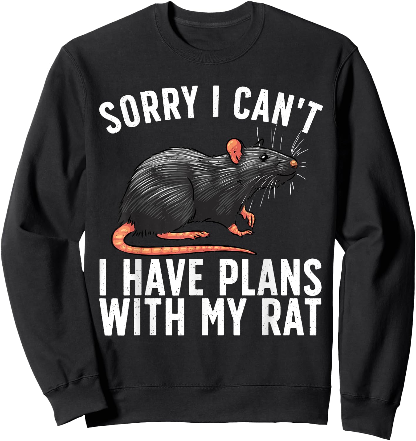 Funny Rat Lover Design Women Mouse Rat Animal Lovers Sweatshirt - Sweatshirt | Black