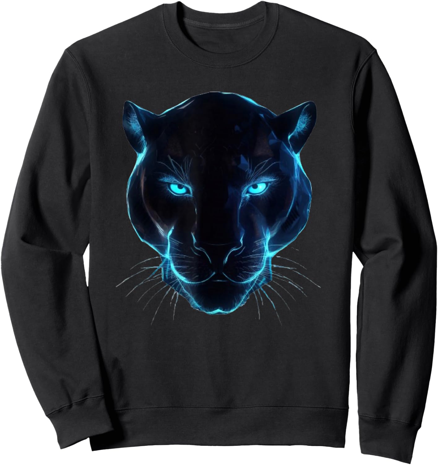 black panther head light for lovers Animal leopard & jaguar Sweatshirt - Sweatshirt | Black