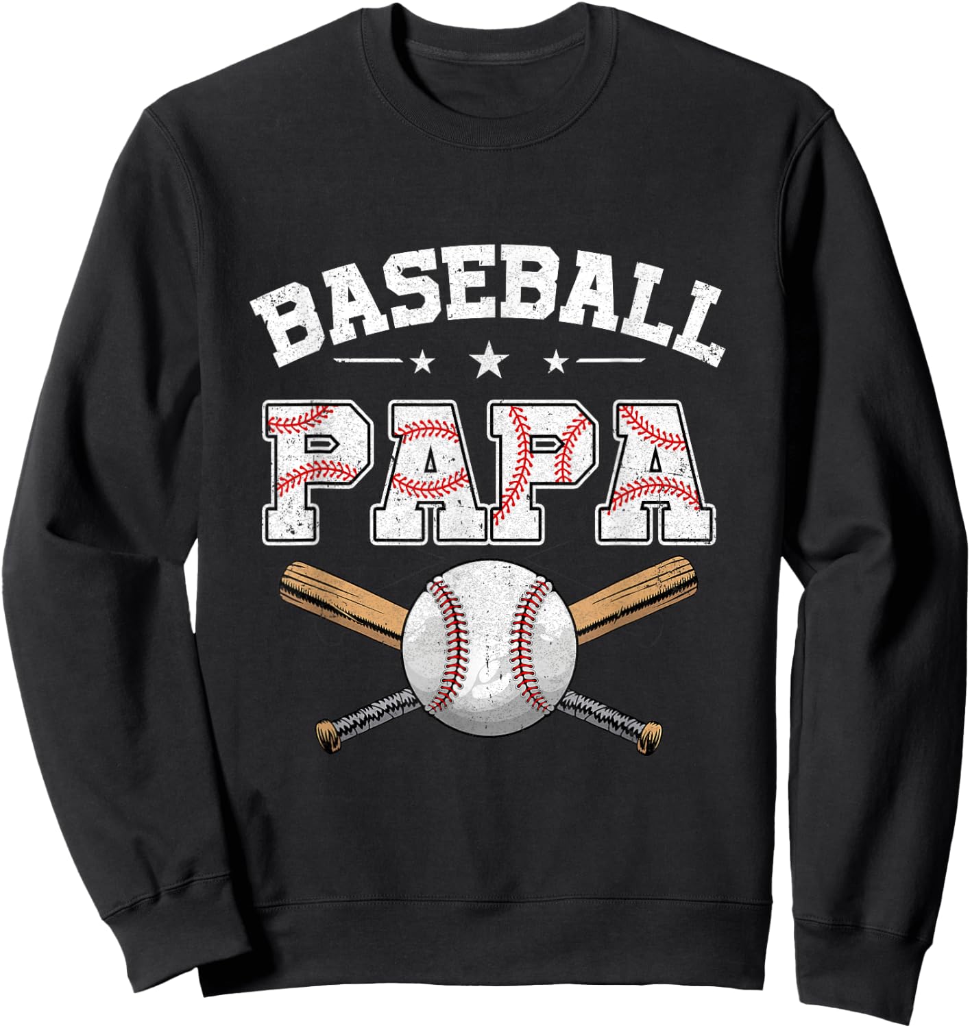 Baseball Papa For Fathers Day Baseball Lovers Sweatshirt - Sweatshirt | Black