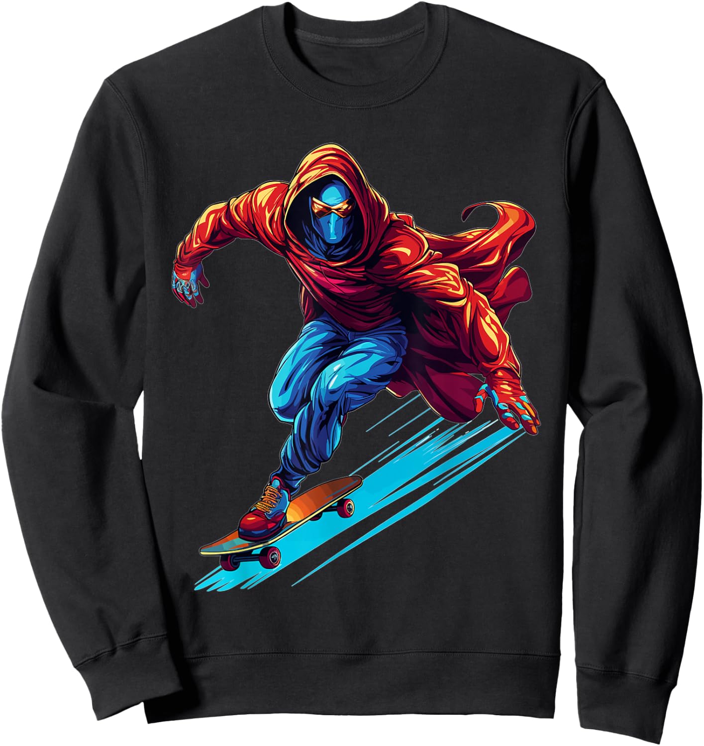 Superhero Skater - Skateboard Skateboarder Skateboarding Sweatshirt - Sweatshirt | Black