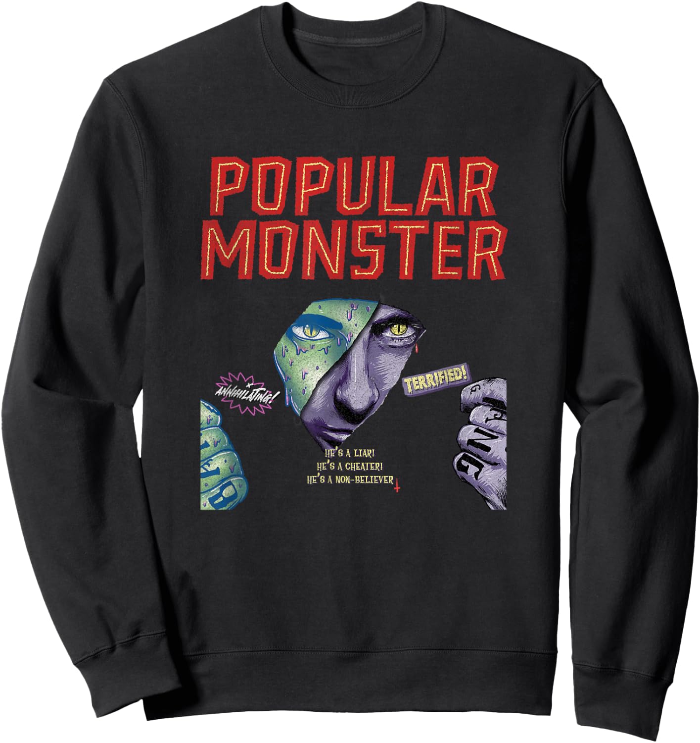 Falling In Reverse - Official Merchandise - Popular Monster Sweatshirt - Sweatshirt | Black