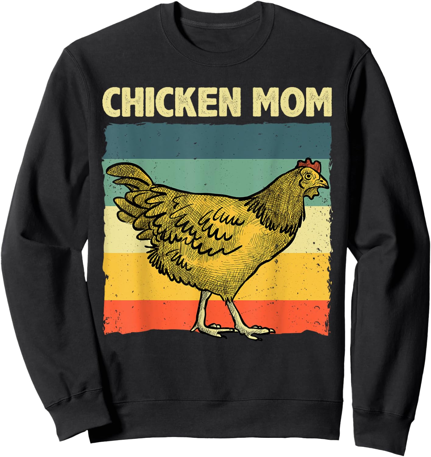 Cool Chicken Mom Art Chicken Farmer Poultry Farm Sweatshirt - Sweatshirt | Black