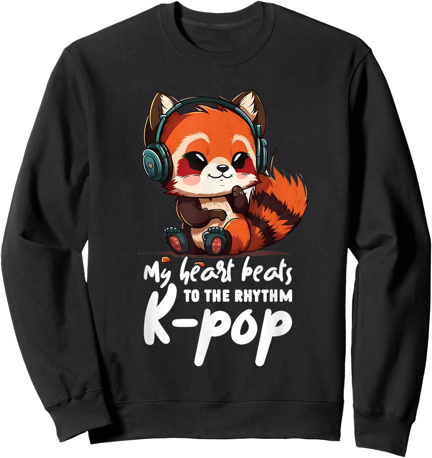 Kpop Items Bias Red Panda Korean Pop Merch K-pop Merchandise Sweatshirt - Sweatshirt | Black