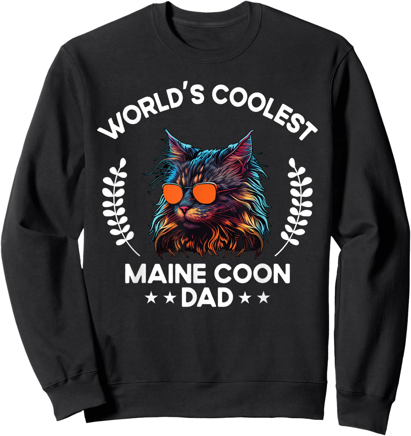 World's Coolest Dog Dad Papa - Men Maine Coon Cat Sweatshirt - Sweatshirt | Black