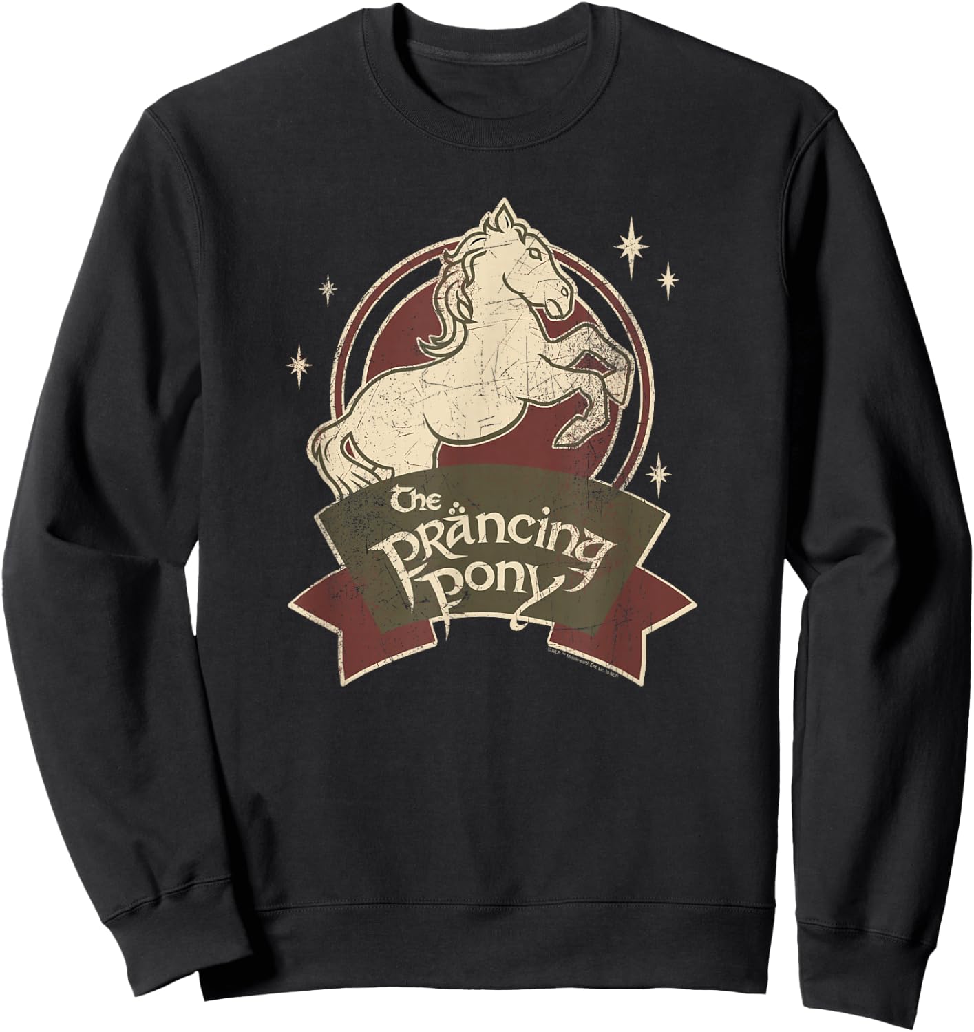 The Lord Of The Rings -Adults , Black, Small, Short Sleeve, Regular Fit, Modern, The Prancing Pony Bree Logo Sweatshirt - Sweatshirt | Black