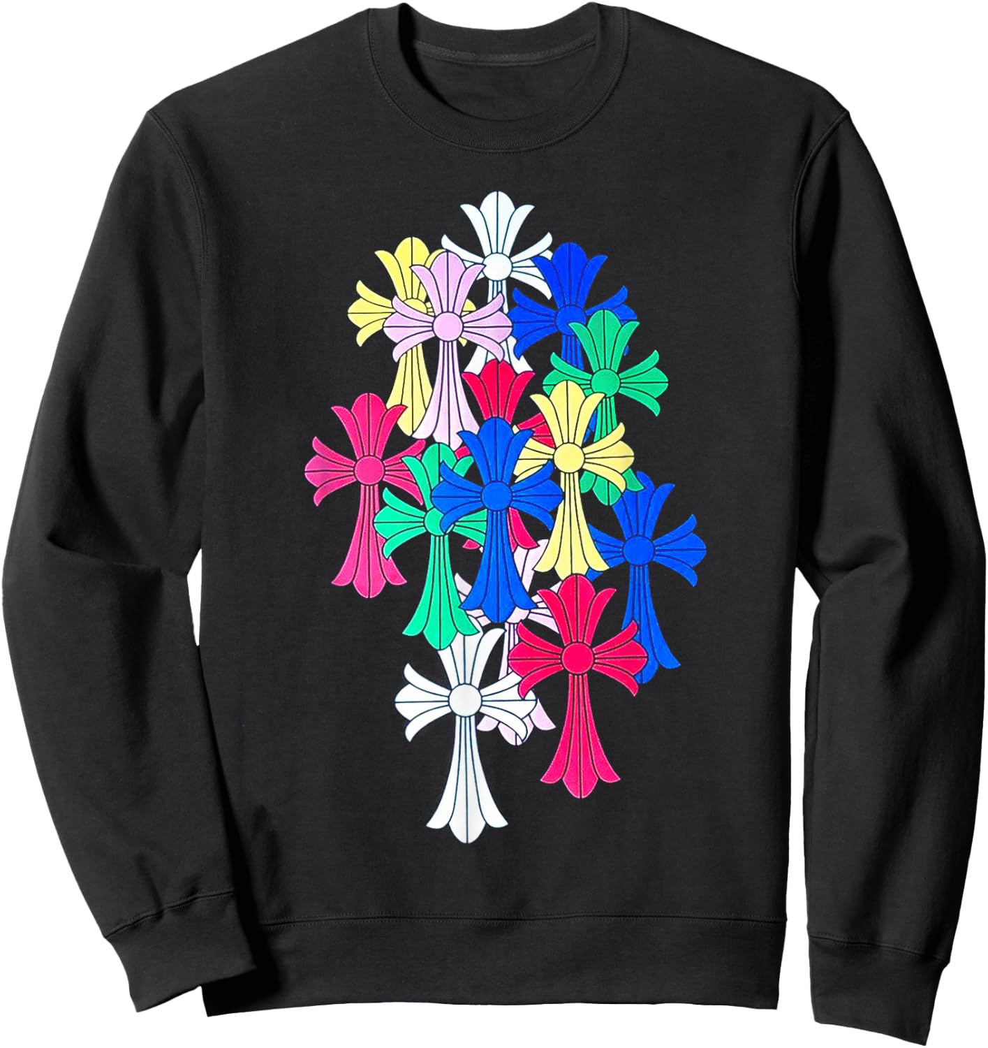 Hearts Multicolor Cross Cemetery Sweatshirt - Sweatshirt | Black